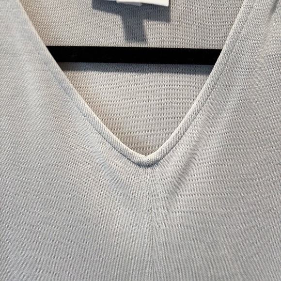 .Jill Pure Jill sand-washed knit top in gray with a V-neck and 3/4 sleeves S - Picture 2 of 7